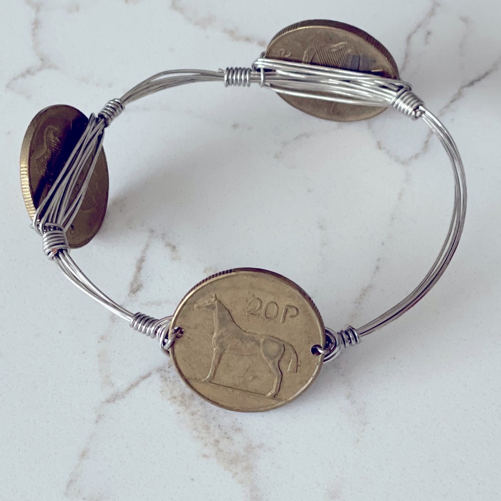 Twenty pence Irish coin bracelet